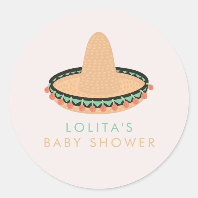 Sticker Rond LOLITA Taco Bout a Baby Fiesta Baby shower (Devant)