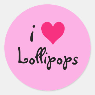 Sticker Rond Lollipops du coeur