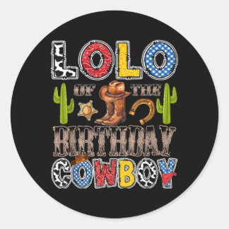 Sticker Rond Lolo du cow-boy d'anniversaire occidental garçon d