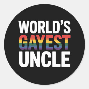 Sticker Rond L'oncle le plus gay du monde, le Gay pride LGBTQ, 