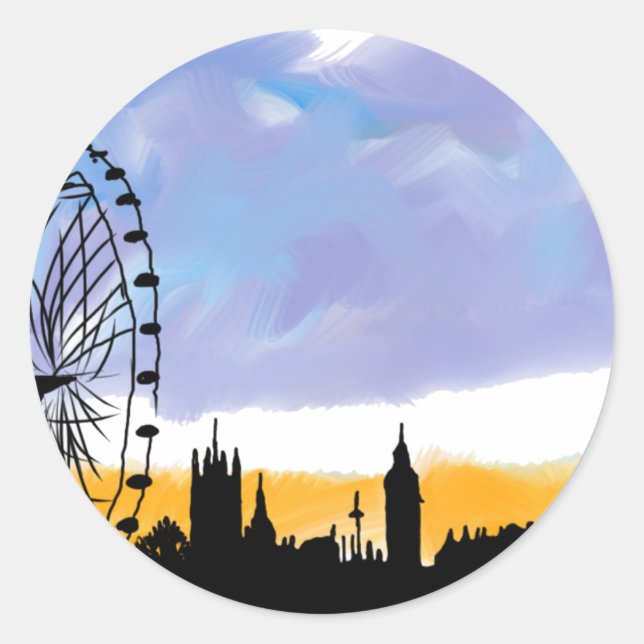 Sticker Rond London Eye Skyline Art, Cadeaux vous pouvez person (Devant)
