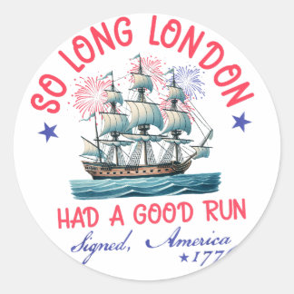 Sticker Rond Londres a connu une si longue course 4 juillet Amé