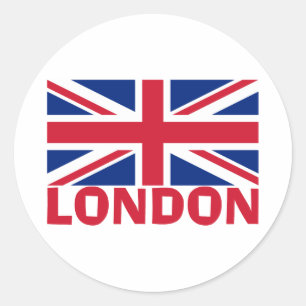 Sticker Rond Londres en rouge
