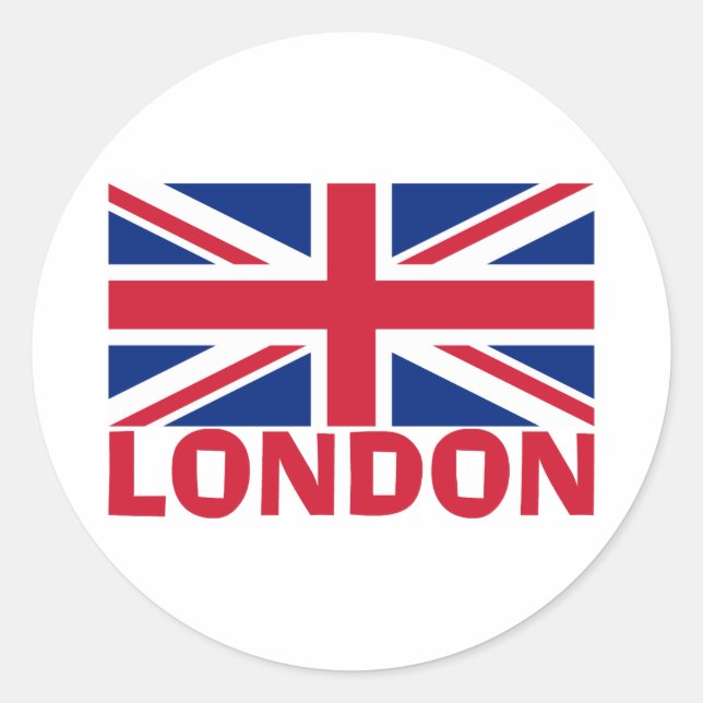 Sticker Rond Londres en rouge (Devant)
