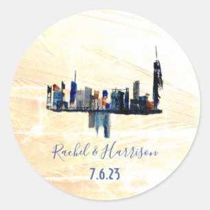 Sticker Rond Londres Peint Mariage d'encre paysage