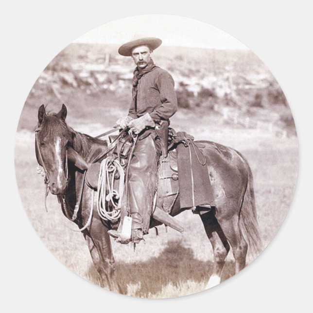 Sticker Rond Lone Cowboy (Devant)