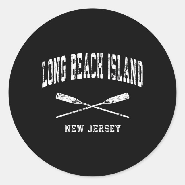 Sticker Rond Long Beach Island New Jersey Nautical Crossing Oar (Devant)