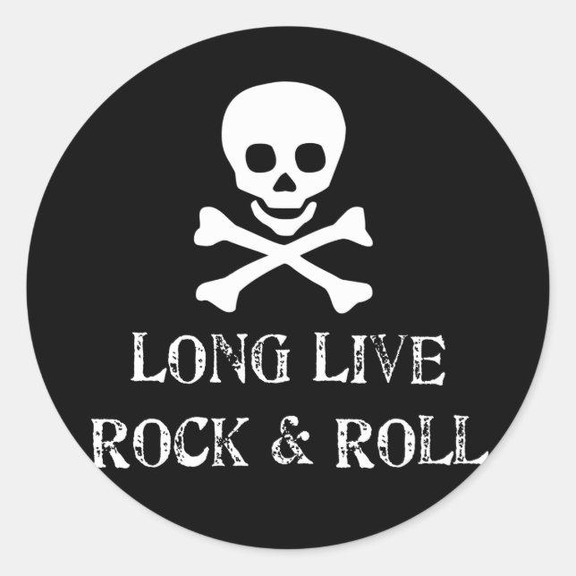 Sticker Rond Long Live Rock & Roll (Devant)