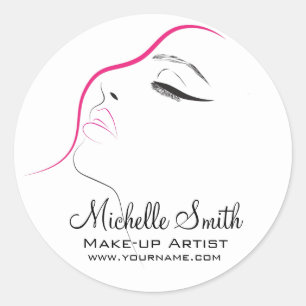 Sticker Rond Longues cils oeilleur Lash Extensions rose Noir