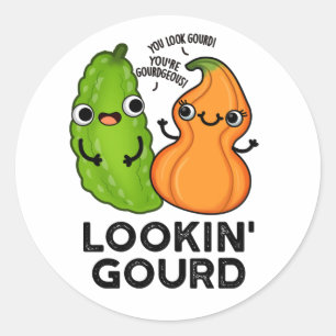 Sticker Rond Lookin Gourd Funny Veggie Pun