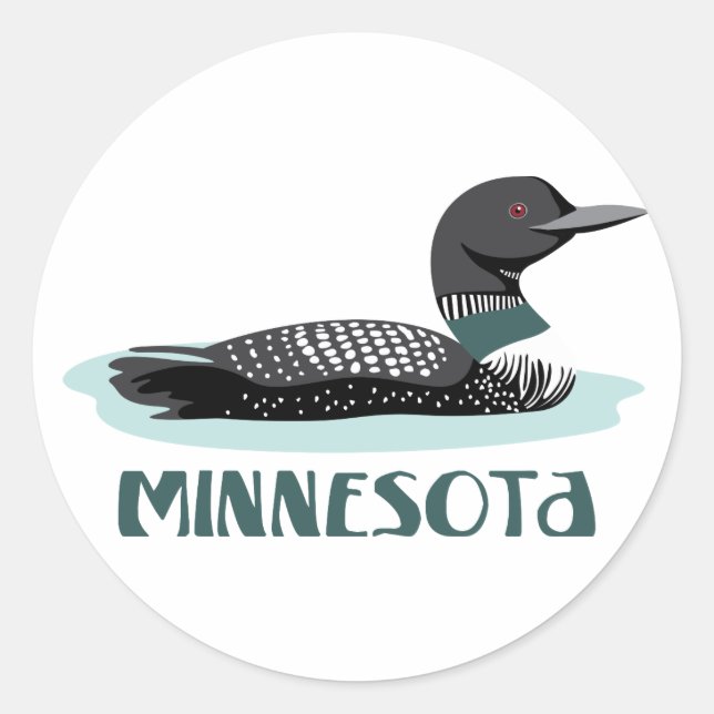 Sticker Rond Loon du Minnesota (Devant)