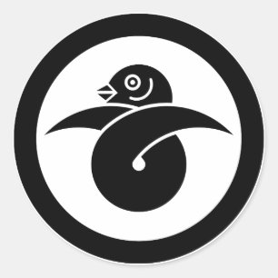 Sticker Rond Looped wild goose in circle