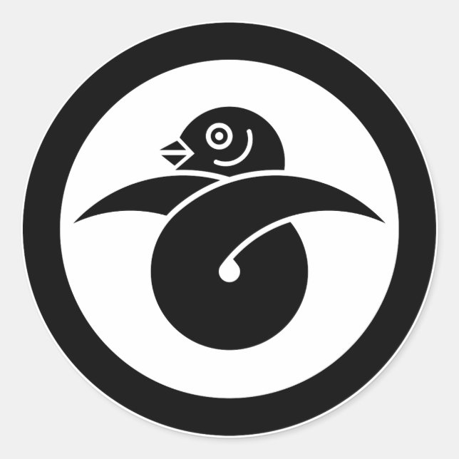 Sticker Rond Looped wild goose in circle (Devant)