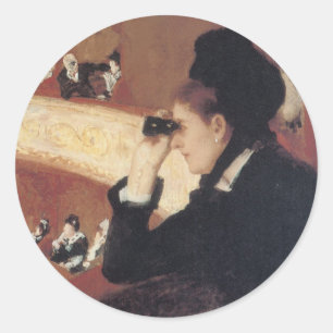 Sticker Rond L'Opéra de Mary Cassatt, Impressionnisme Vintage