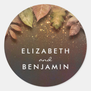 Sticker Rond L'or de chute part du mariage vintage