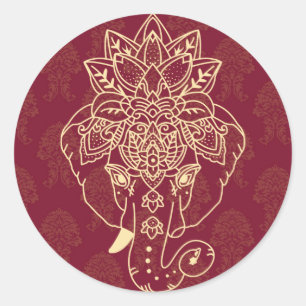 Sticker Rond Lord Ganesh, image belle et croustillante