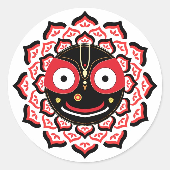 Sticker Rond Lord Jagannath Face Chakra Hindu Deity (Devant)