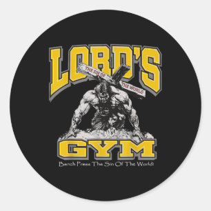 Sticker Rond Lords Gym Bench Presse Le Péché Du Monde2