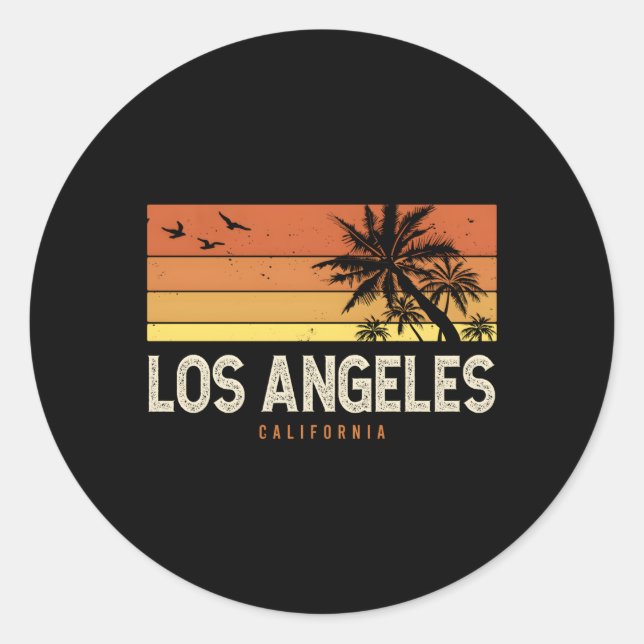 Sticker Rond Los Angeles California Ca Palms (Devant)