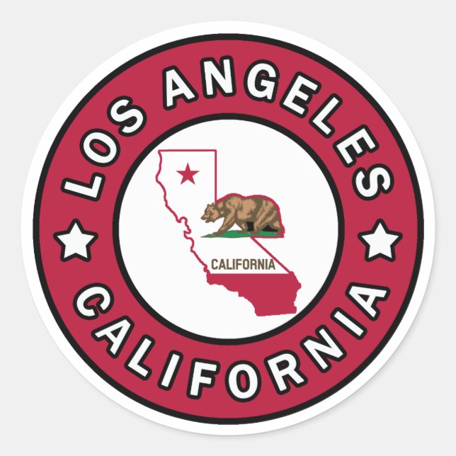 Sticker Rond Los Angeles Californie (Devant)