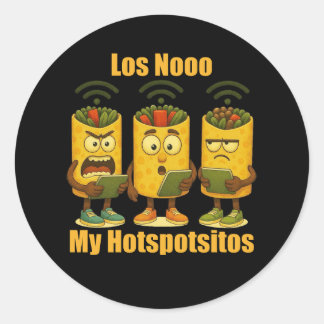 Sticker Rond Los No My Hotspotsitos Italian Brainrot Burrito