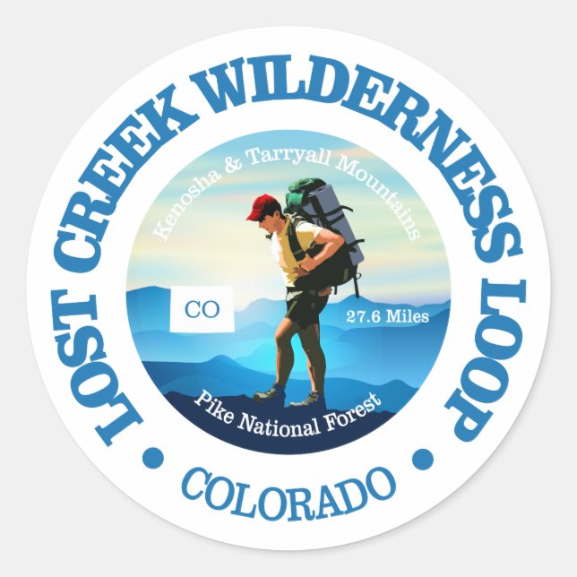 Sticker Rond Lost Creek Wilderness Lost (Devant)