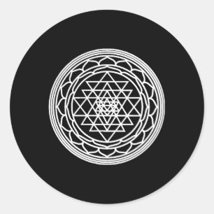 Sticker Rond Lotus Blanc 3 Déesse Tripura Sundari The-Three Go