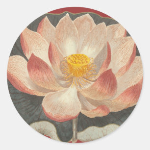 Sticker Rond Lotus Blossom, Lilypad, Symbole bouddhiste de la L