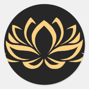 Sticker Rond Lotus d'or
