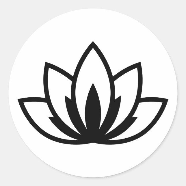 Sticker Rond Lotus en fleurs blanches Symbole Fleur Classic Rou (Devant)