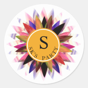 Sticker Rond Lotus Fleur Aquarelle Logo Guérison Yoga