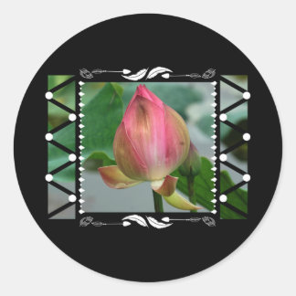 Sticker Rond Lotus Floral Géométrique