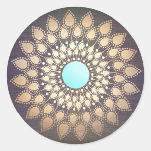 Sticker Rond Lotus Mandala Logo Salon holistique et bois Spa