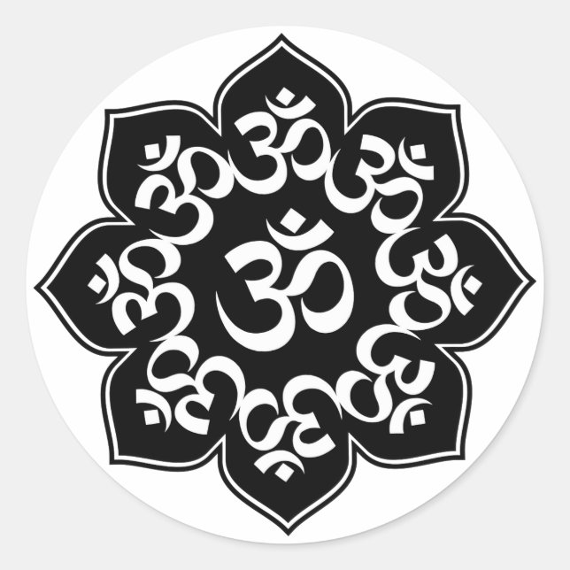 Sticker Rond Lotus Om Design (Devant)