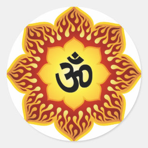 Sticker Rond Lotus Om Spirituel Conception