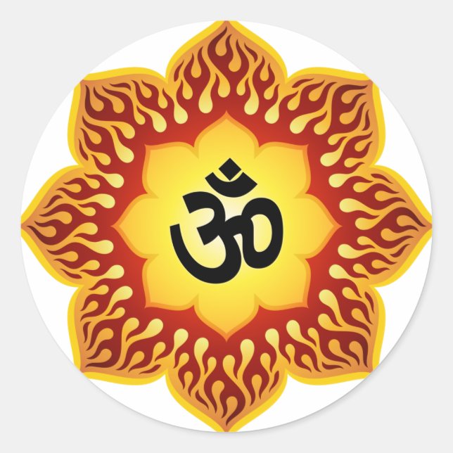 Sticker Rond Lotus Om Spirituel Conception (Devant)