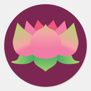 Sticker Rond Lotus rose