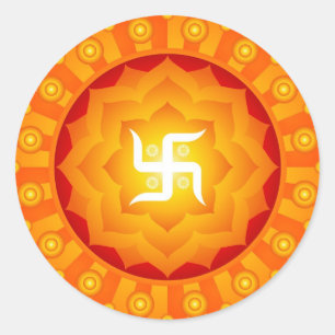 Sticker Rond Lotus Swastika Design spirituel