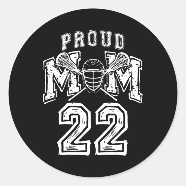 Sticker Rond Loud Fier Lacrosse Maman Nombre Joueur 22 Mama Fam (Devant)