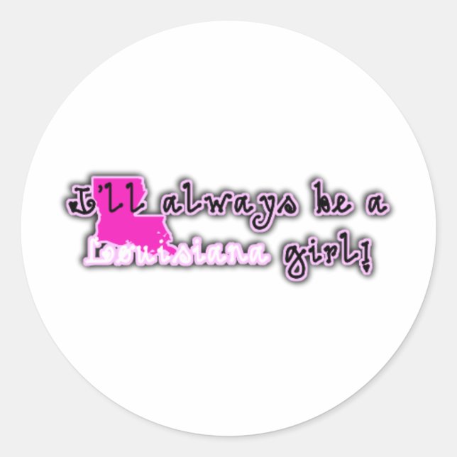Sticker Rond Louisiana Girly Girl (Devant)
