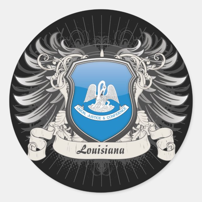 Sticker Rond Louisiane Crest (Devant)
