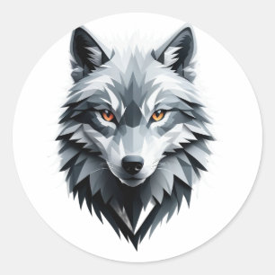 Sticker Rond Loup