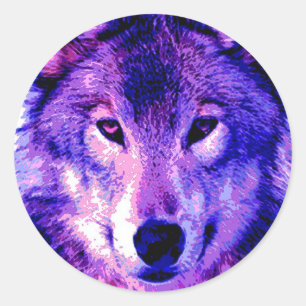 Sticker Rond Loup