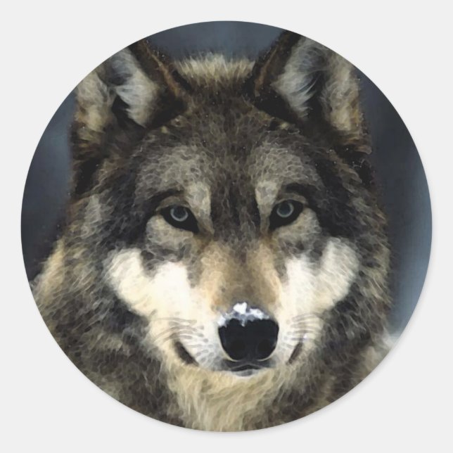Sticker Rond Loup (Devant)