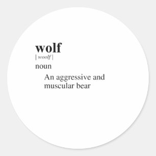 STICKER ROND LOUP