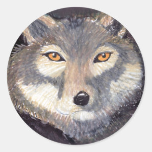 Sticker Rond Loup