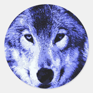Sticker Rond Loup de nuit