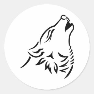 Sticker Rond Loup d'hurlement
