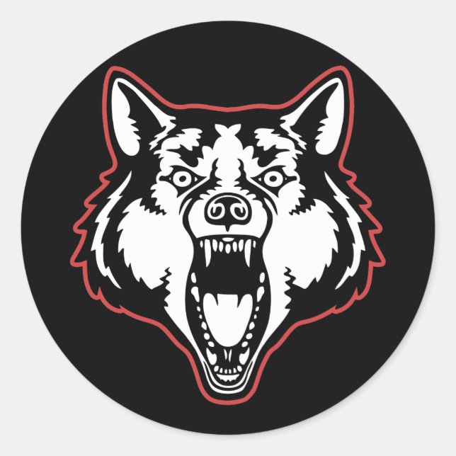 Sticker Rond Loup narling (Devant)
