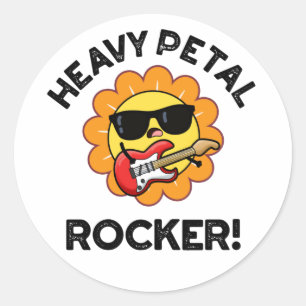 Sticker Rond Lourd Petal Rocker Funny Flower Pun